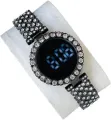 Luxurious Digital Bracelet Watch for Women & Girls - Full Diamond/Stone Studded LED Touch Screen Wristwatch. 