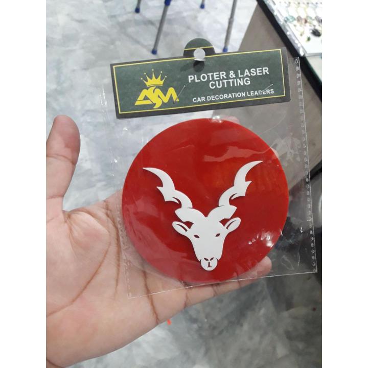 Markhor logo for car red color universal