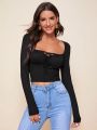 Tie Neck Ruched Bust CROP TOPS. 