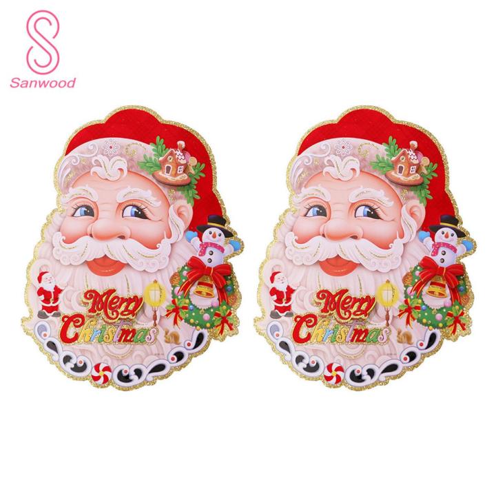 Santa Stickers Eye-catching Christmas Tree Glitter Wall Stickers
