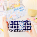 SF Checkerboard Pen Case Pencil Bag For Girls Pencil Pouch Korean Stationery School Student Stationery Storage Bag. 