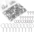 50 Pcs Key Rings with Chain and Open Jump Rings for Crafts - Bulk Metal Key Chain Ring Base for DIY Keychain Making. 