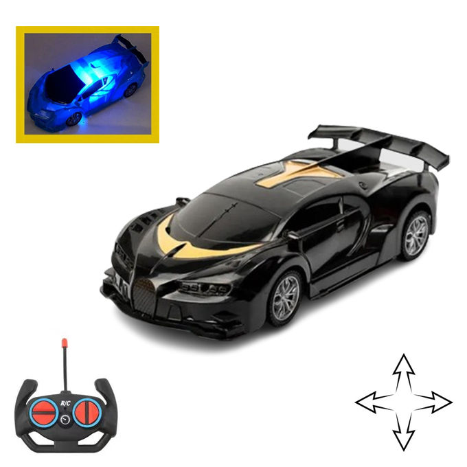 Remote Control Bugatti Model Car Toy with Lights for Adults and Kids As Birthday Gift 1 20 Scale Car Size 7 Inches Black Daraz.pk