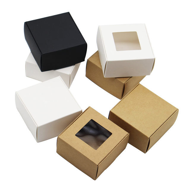Craft Card Boxes Brown + White 2 in 1, For Gift Packing, Shipping Boxes Size 5" x 4.9" x 1.8". Packing Material