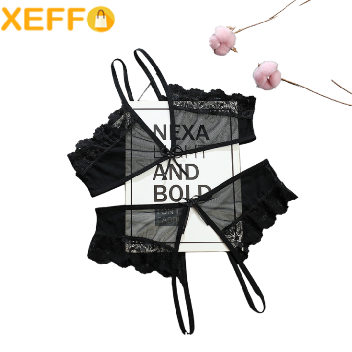 Xeffo Sexy Lingerie Bra set underwear panties stylish lace women Girls
