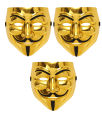Golden color - V for Vendetta Hacker mask for Halloween Costume Cosplay Party Masks. 