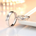 Silver Opening Lovers Ring Simple Personality For Women Fine Jewelry Accessories Gift. 
