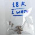 10 Pcs - Resistor 1 Watt 18K Resistance - 1W - 18 K - ±5% Tolerance Resistors. 