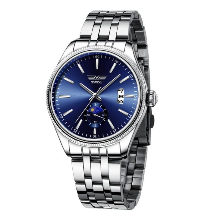 SWIDU Men Watch Business Calendar Quartz Watches Stainless Steel Strap Watch For Men Daraz.pk