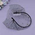 Black/White Veil Headband White Fascinator Birdcage Veil Funeral Violette Wedding Accessories Masquerade Ball Bachelorette Velo. 