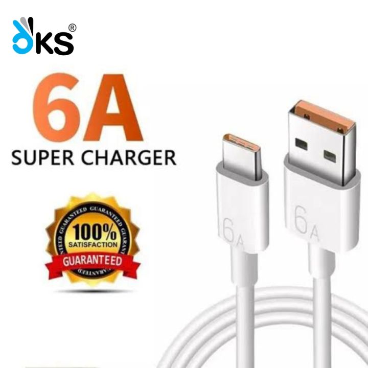 Oks Traders Offer Type C Cable 6A: Fast Charging and Data Transfer for Android Devices Turbo Charge Cable Original 6A 33W Usb Type C Charger Cord USBC Long Kabel for All Type C Mobiles