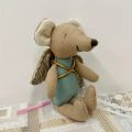 style fabric art mouse doll thumb doll toy cute angel wings mouse doll zodiac gift birthday gift ragdoll small decoration. 