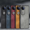 Vantime for vivo V50 5G PU Case Lens Cover Matte Slim Back Shockproof Casing. 