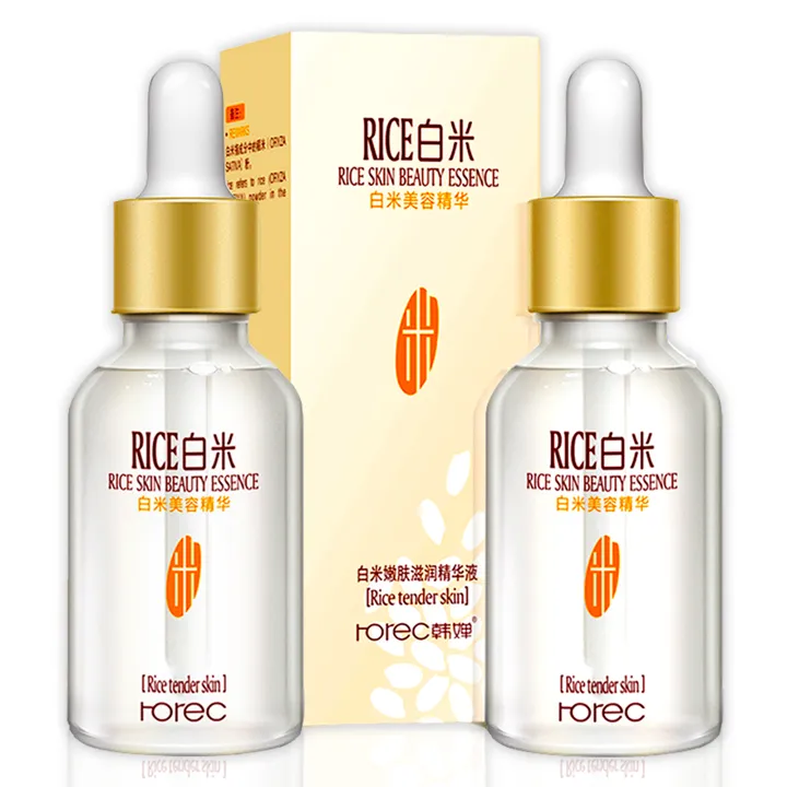 Pack of 2 High Quality Rorec White Rice Serum Anti Wrinkle Anti Aging Face Fine Lines Makeup Primer Shrink Pores Hydrating Skin Care Acne Treatment Glowing Beauty Facial Moisturizer Nourishing Esence Original 15ml x 2