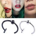 Nose Stud Attractive Radian Shape Nose Ring Hinge Septum Piercing Long Lasting Hoop BLACK. 