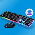 G21B USB Wired 104 Keys Keyboard & Mouse Set Rainbow-Color Backlight for Laptop Computer PC. 