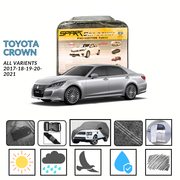 TOYOTA CROWN Top Cover | High Quality Water Proof Custom Size Top Cover for TOYOTA CROWN  | PVC Cotton Fabric TOYOTA CROWN Cover | Genuine Luxury Car Top Cover