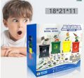 Bocotoer Mini Dustbin Mini Trash Can Rubbish Storage Bin with Flip Lid Garbage Sorting Game Toy for Kids with Letter Stickers,Pack of 4. 
