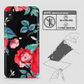iPhone X Skin - SkinLee HQ Vinyl Skin Wrap (Not Cover) - Vintage Red Flowers - SKINLEE-159-2-13-78. 