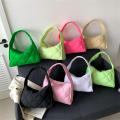 Fashion Quilted Shoulder Bags for Women Handbag Lattice Embroidery Line Shoulder Bag Luxury Tote Bag Ruched Handbags. 