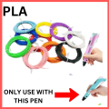 3D PEN FILAMENTS PLA 10 Multicolor Refills for 3D Printing Pen 5 Meter Length Each. 