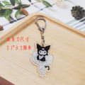 Sanrio Acrylic Anime Hello Kitty Kuromi Mymelody Cinnamoroll Kawaii Muscle Fitness Bag Pendant Student Bag Funny Keychain. 