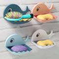 Whale Shape Soap Box Bathroom Drain Soap Holder Rack Self-Adhesive Wall Mounted Soap Tray Plate Bathroom Supplies Bathroom Gadge. 