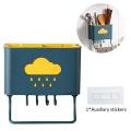 Plastic Cutlery Holder for Kitchen Spoon Holder for Kitchen Wall Hanging 4 Hooks with Towel Holder for Kitchen Wall Mounted Self Adhesive. 