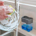 2 In 1 Scrubbing Liquid Detergent Dispenser Press Type Liquid Soap Box Pump Organizer Sponge Kitchen Bathroom Supplies. 