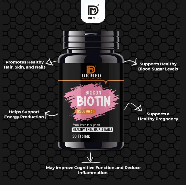 "DR%20MED%20Biocon%20Biotin:%20Biotin%202500MCG,%20Supplement%20for%20Hair%20Growth,%20Strong%20Hair%20and%20Glowing%20Skin,%20Fights%20Nail%20Brittleness,%2030%20Biotin%20Tablets%20(Its%20Wholesale%20Price)%20-%20Image%207