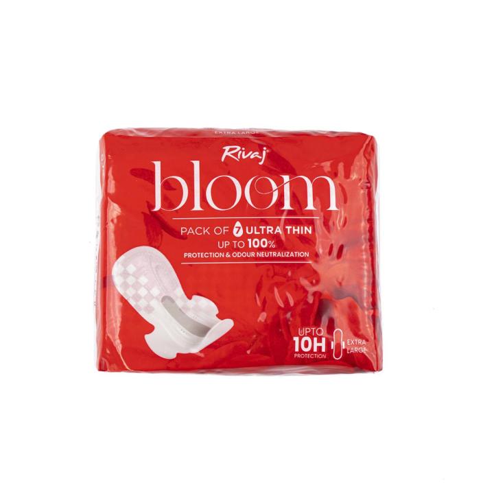 Rivaj Uk Ultra Thin Bloom Sanitary Pads (Pack of 7- Extra Large)