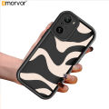 AMORVOR for Redmi K40 Pro Xiaomi Poco F3 MI 11x Back Cover Soft Square Ladder Black Zebra Stripe Silicone Camera Protection Phone Case. 