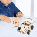 DIY Mini Control Car Toy, Experiment Project Learning Toy, Wooden Car Vehicle Model for Gifts Boys. 