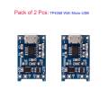 MicroUSB TP4056 3.7V Dual Protection Lithium ion battery Charging Module 5V 1A. 