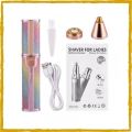 2in1 Eye Brow Trimmer And Facial Hair Remover Chargeable With USB Charging Cable And Cleaning Brush | Shaver for Ladies. 