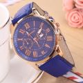 Fashion Geneva Women Watch Simplified Elegant Leather Strap Quartz Watches for Ladies. 
