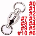 5PCS Durable High Quality Size 0# to 10# Heavy Duty Ball Bearing Barrel Fishing Rolling Swivel Connector Solid Ring. 