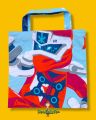 Library Bag - Building block mini, Kids Library Bag, Tote Bag, Children's Book Bag, tote shoulder Bag, Handmade. 