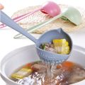 Spoon Soup - 2 In 1 Long Handle Soup Spoon Home Strainer Cooking Colander Scoop Plastic Ladle Tableware 1pcs. 