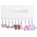 Youbo Cloud Little Duck Earrings Pendant Butterfly Cow Candy Earrings 6 Set earrings set. 