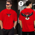 Fly high eagle print Drop shoulder T-shirt. 