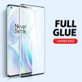 For OnePlus 8 (6.55) Full Glue 3D Tempered Glass Screen Protector Edge to Edge. 