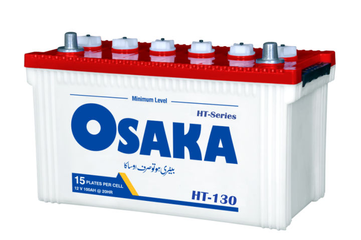 Osaka Battery- High Tech Series New Model -HT-130 -12Volt - 15 Plate - 100AH - Lead Acid Battery –Super Storage Battery 1 Year Warranty 6 Month Free Replacement