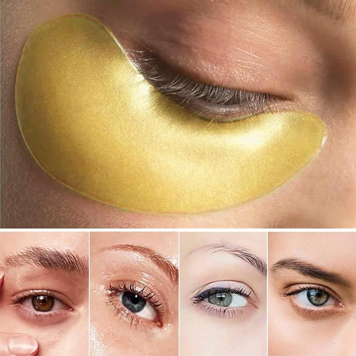 24K Gold Collagen Eye Mask, Nuevo Crystal Eye Patch para Dark Circle, Ojos hinchados, Suero Antiarrugas