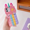 Pop fidget toys bubble case for iPhone 11 12 13 Pro X XS Max XR 6 6s 7 8 plus 5 5S se mini cartoon unicorn soft silicone cover. 