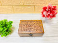 Wooden Hand-Carved Jewelry Box - Floral Handcrafted Home Decor Box, 6x4 Vintage Jewelry Organizer for Necklaces, Rings & Earrings, Compact Storage Box for Women, Premium Sheesham Craftsmanship, Perfect Gift Option, Decorative Small Wooden Keepsake Box. 