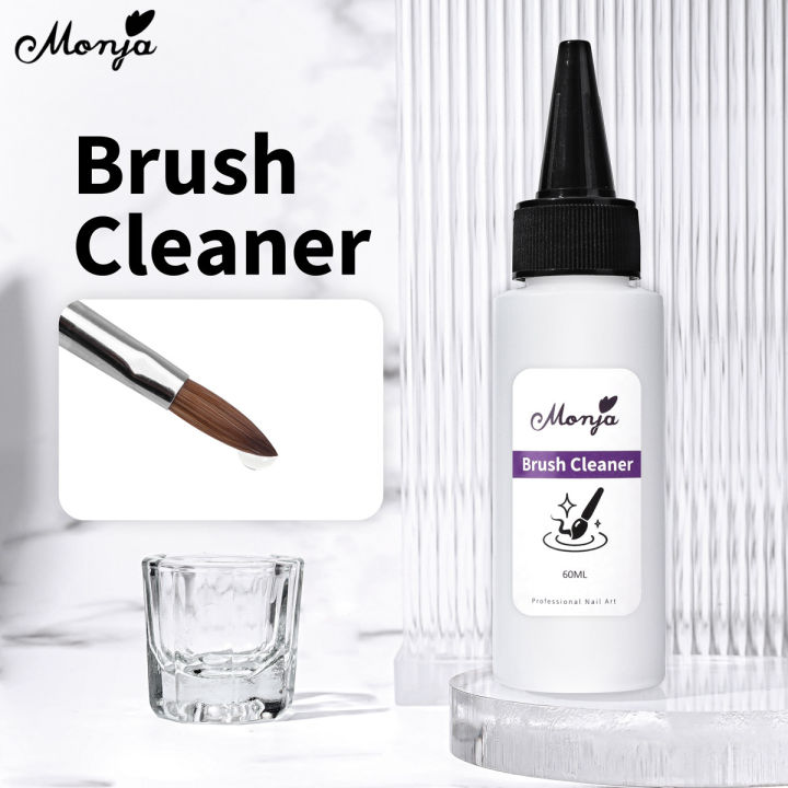 Monja 30/60ml Nail Brush Cleanser Liquid Remover Acrylic UV Gel Polish Quick Degreaser Professional Manicure Cleaning Tool