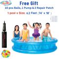 INTEX Sunset Glow Baby Pool (2ft ,3ft, 4ft, 5ft, 5.5ft, 6ft) | With Air Pump, 10pcs Balls & 2 Repair Patch | Bath Tub For Kids - Swimming Pool For Kids - Inflatable Kids Bath Tub For Children  -  Swimming Pool for Family - Baby Tub - Kids Bath - ToyzRusPk. 