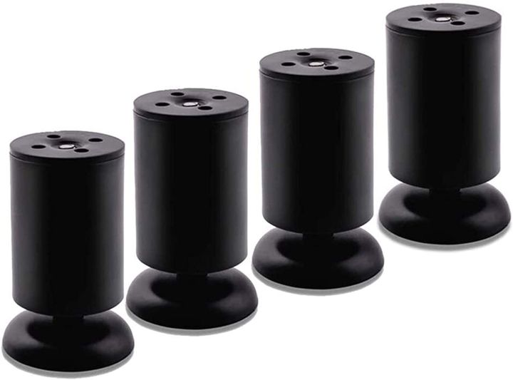 4 Pcs Sofa Legs Adjustable Stainless Steel Black, Furniture