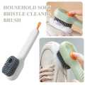 Multifunctional Soap Liquid Dispenser Brush with Handle Shoe Cleaning Laundry Brush Scrub Cleaning Soft Bristle Cleaning Brushes for Clothes and Shoes Household Use For Bathroom and Kitchen. 